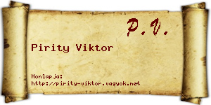 Pirity Viktor névjegykártya